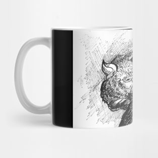 European red fox - ink drawing - nature inspired art and designs Mug